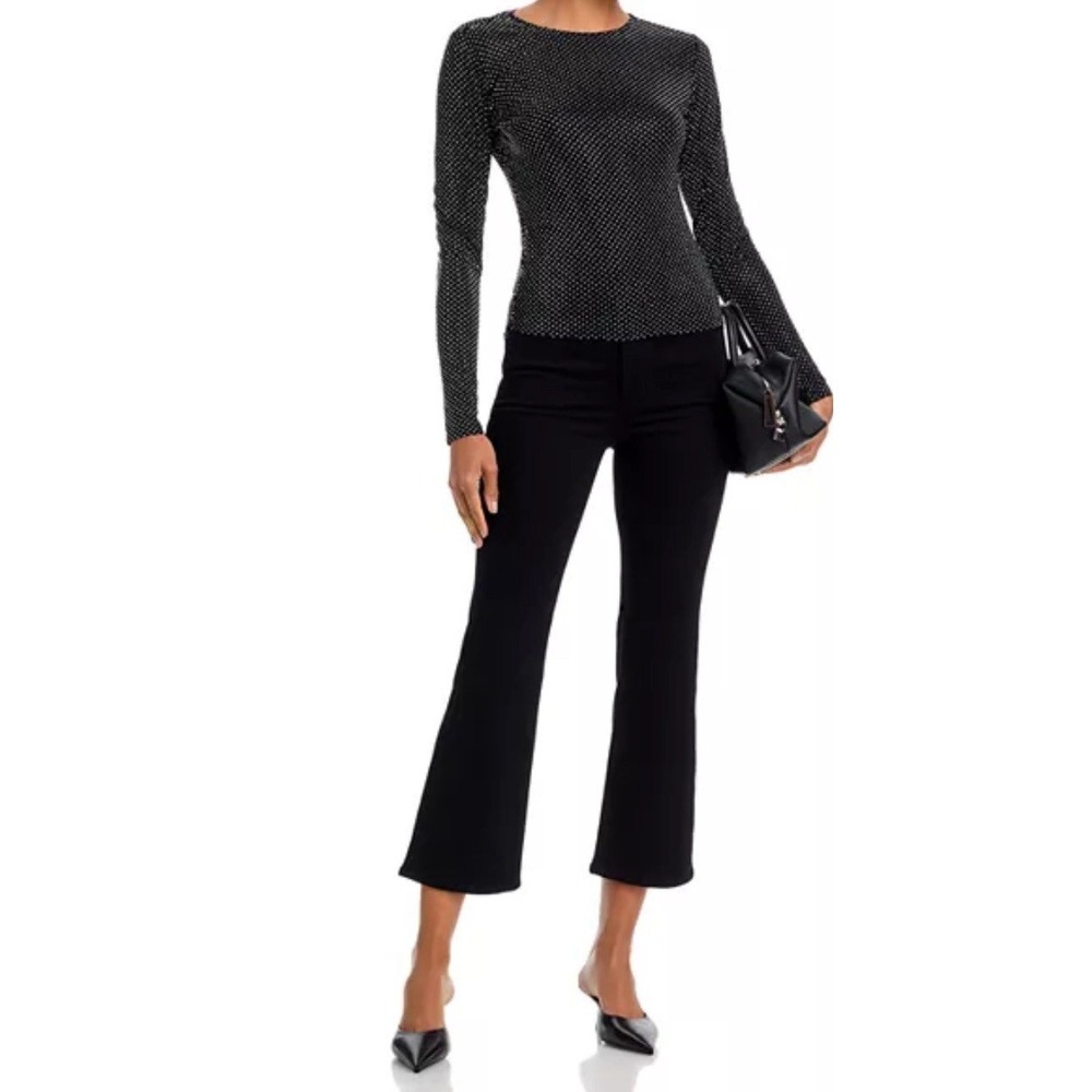 Frame Pull-On Jetset Crop Mini Boot High-Rise Black Stretch Jeans Women's 2 EUC